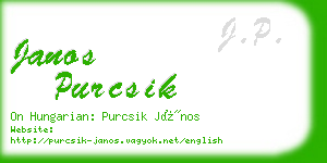 janos purcsik business card